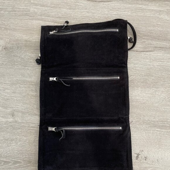 Sara Berman suede clutch Bag with 3 Compartments - Picture 6 of 11